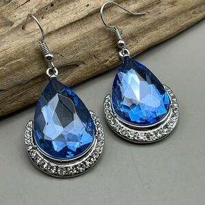 Elegant Blue Teardrop Earrings